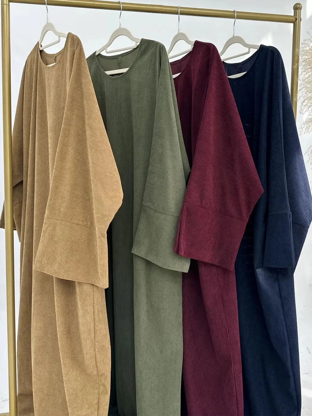 Corduroy Winter Abaya – Elegant Dubai Style