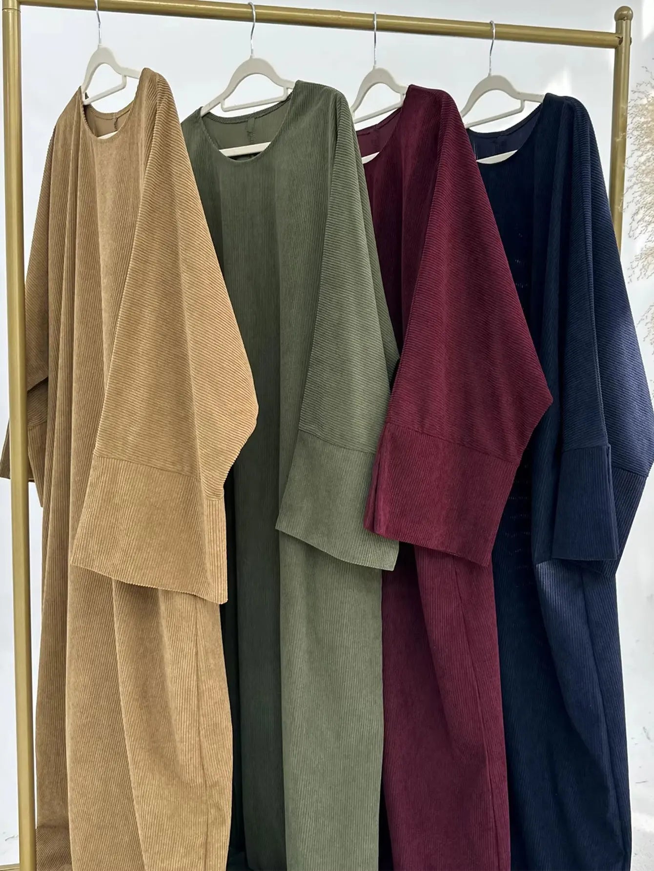 Corduroy Winter Abaya – Elegant Dubai Style