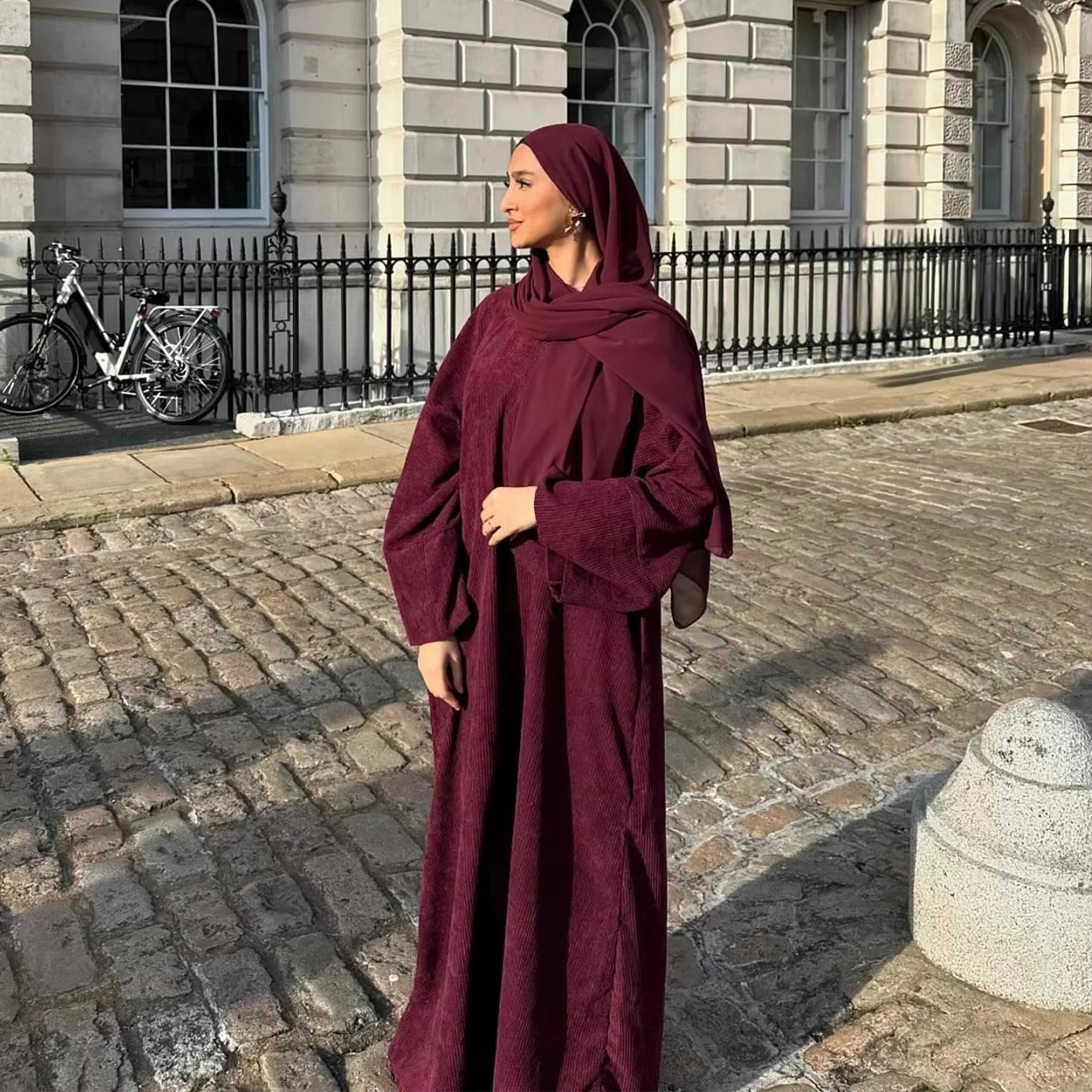 Corduroy Winter Abaya – Elegant Dubai Style