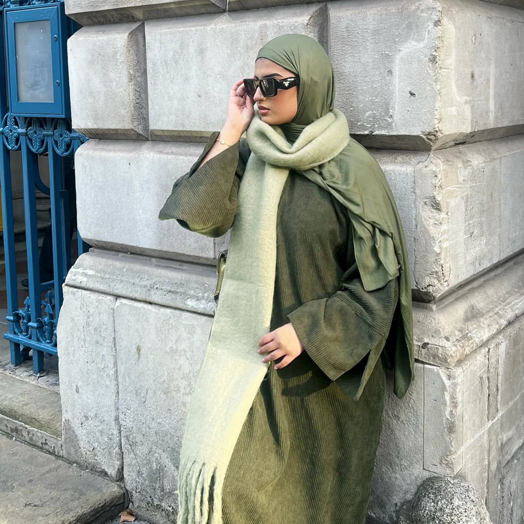 Corduroy Winter Abaya – Elegant Dubai Style