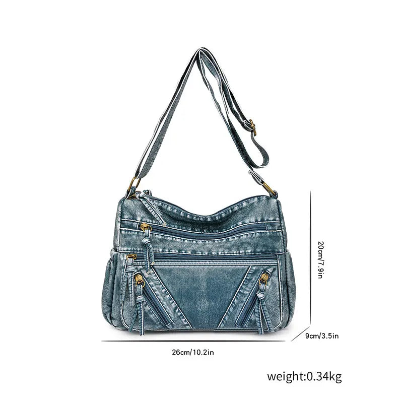 Vintage PU Leather Shoulder Bag – Large Capacity Tote