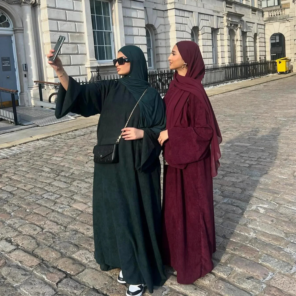 Corduroy Winter Abaya – Elegant Dubai Style
