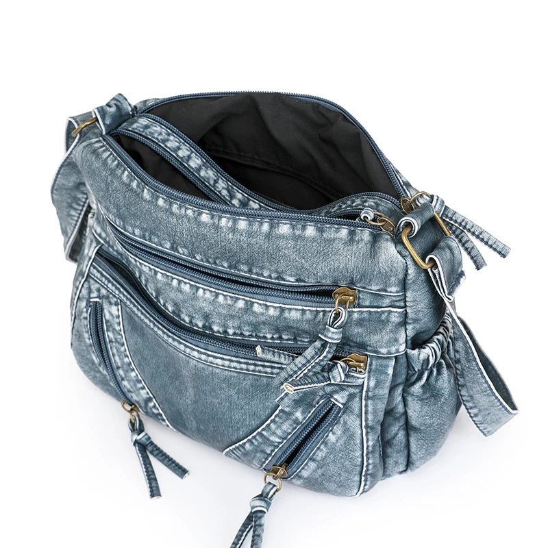 Vintage PU Leather Shoulder Bag – Large Capacity Tote