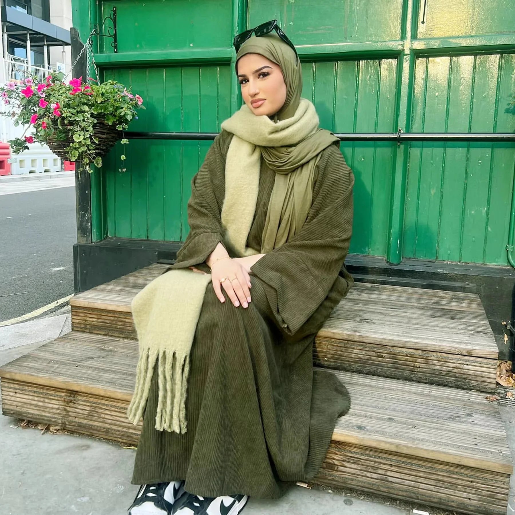 Corduroy Winter Abaya – Elegant Dubai Style