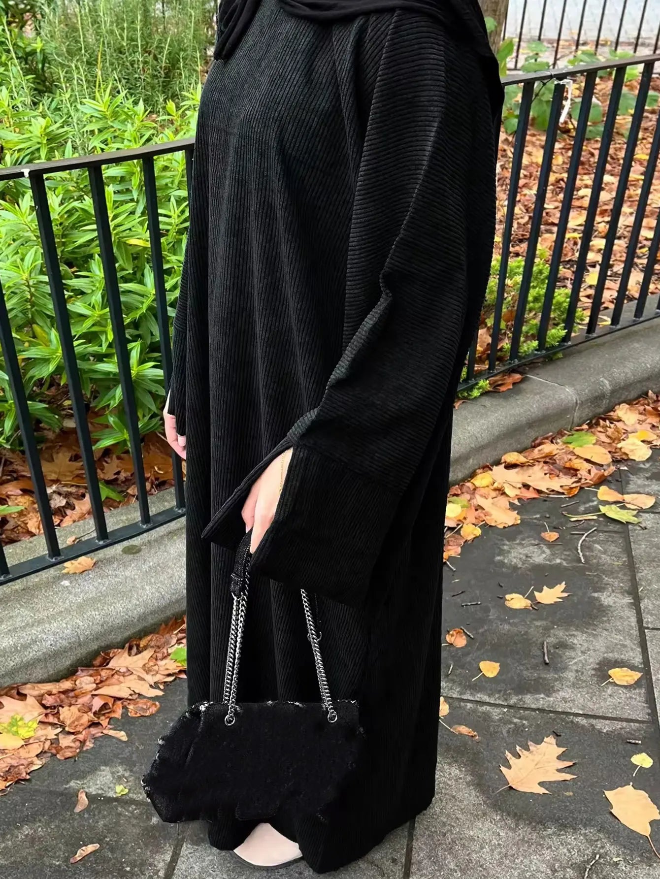 Corduroy Winter Abaya – Elegant Dubai Style